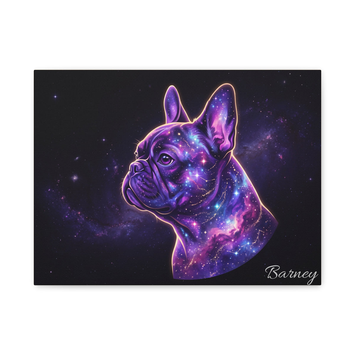 French Bulldog Personalized Canvas | Cosmic Galaxy Glow Wall Art