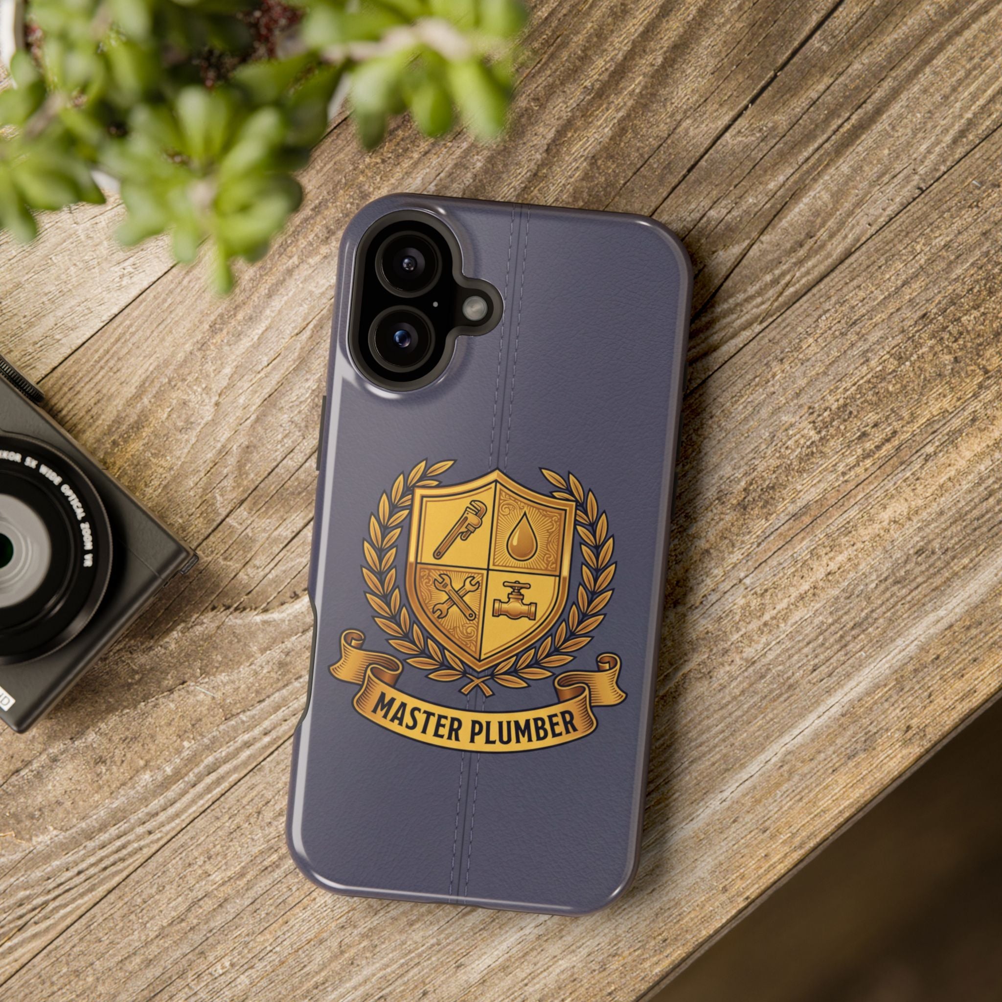 Master Plumber Crest Phone Case — Heraldic Shield Wireless Charging Cover