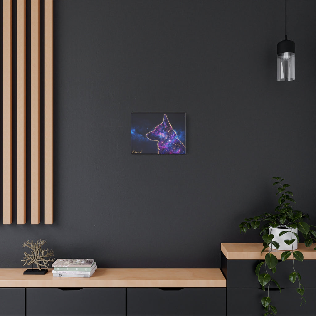 German Shepherd Personalized Canvas | Galaxy Silhouette Wall Art