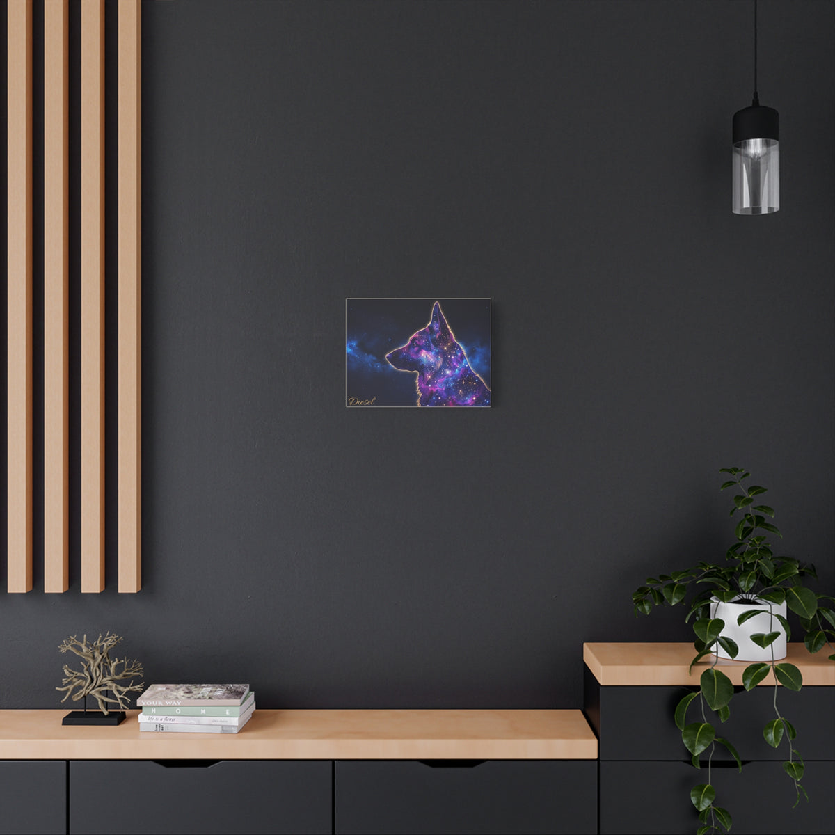German Shepherd Personalized Canvas | Galaxy Silhouette Wall Art