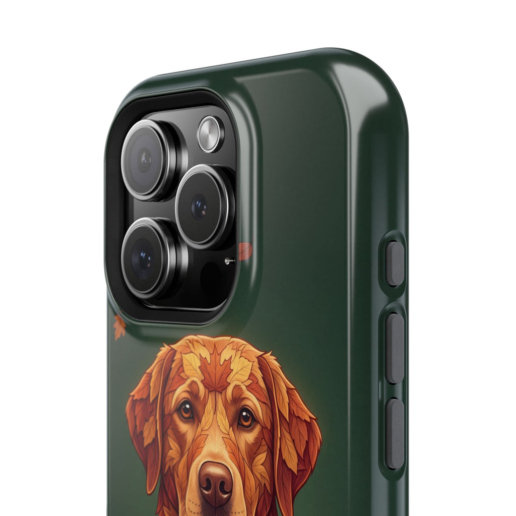 Autumn Leaves Labrador Phone Case — Tough Magnetic Case with Wireless Charging
