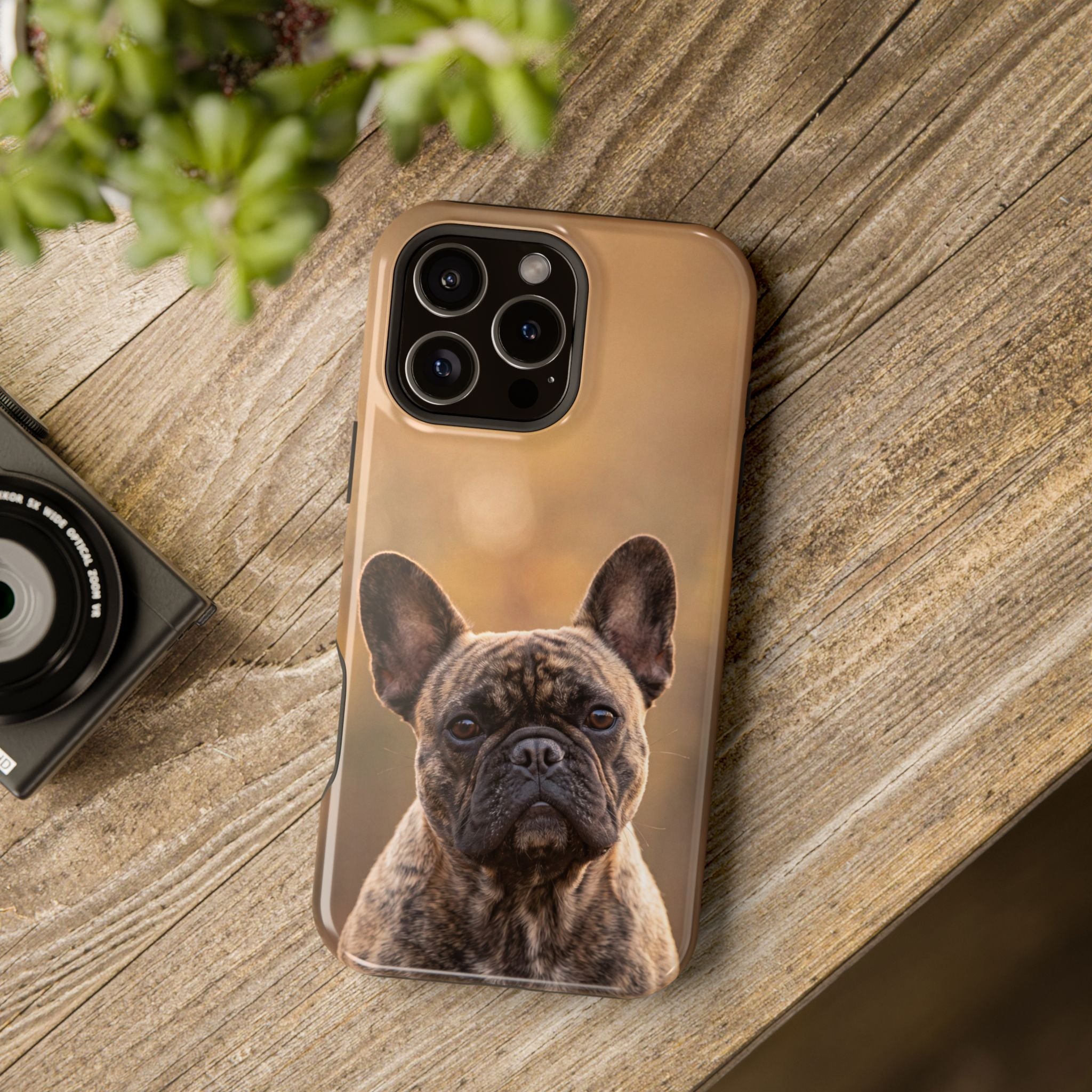Brindle French Bulldog Phone Case — Impact-Resistant Wireless Charging Cover