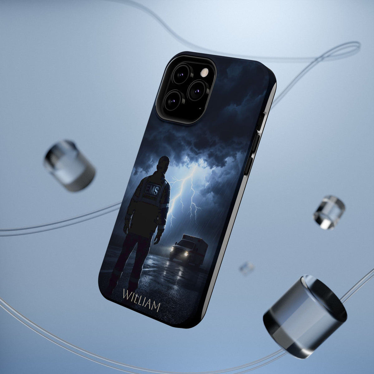 Personalized Lightning Storm EMS Phone Case — Wireless Charging Cover