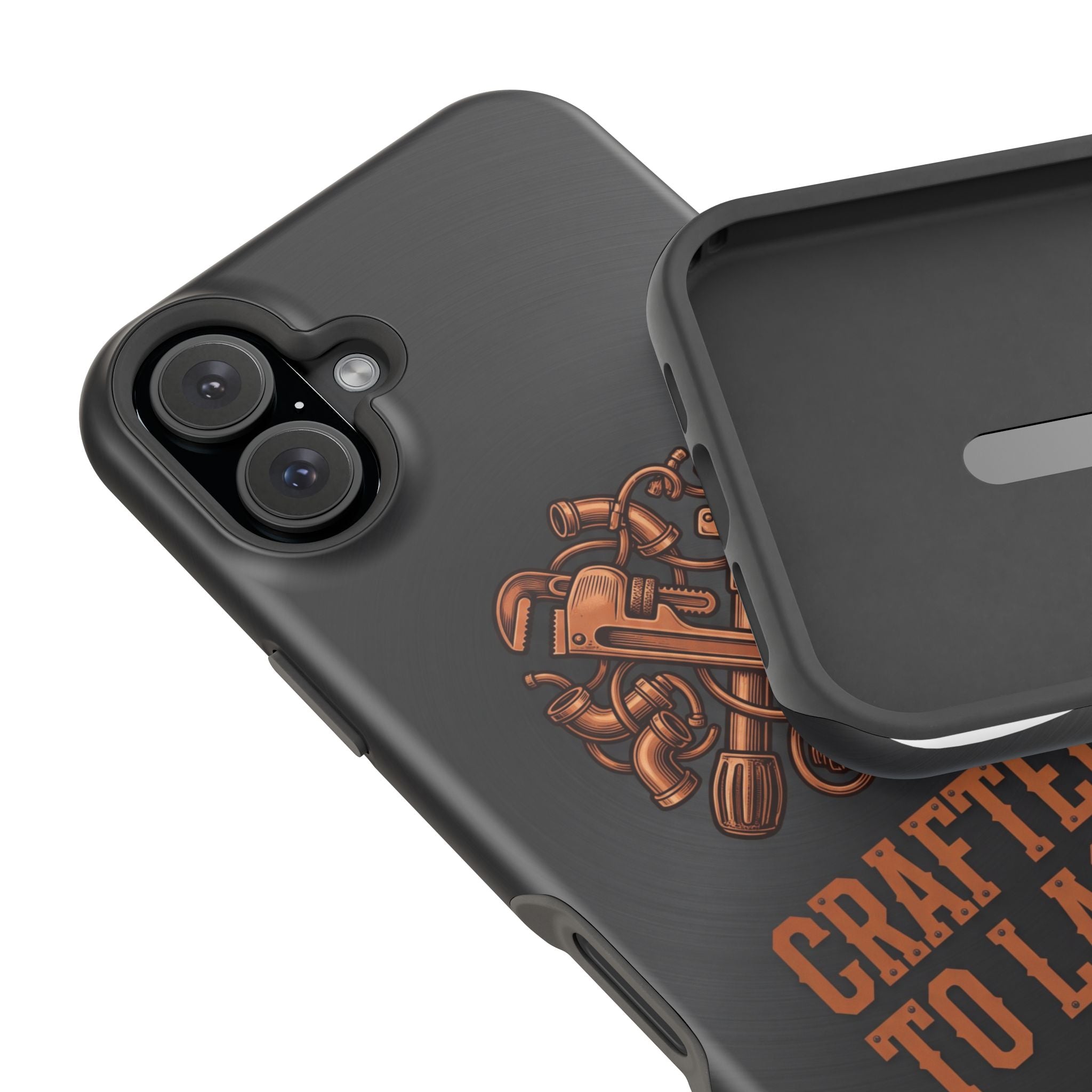 Crafted to Last Phone Case — Crossed Wrenches Wireless Charging Cover