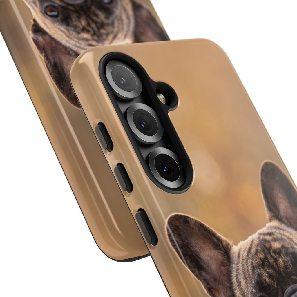 French Bulldog Portrait Phone Case | Realistic Brindle Frenchie Photo Case | iPhone & Samsung