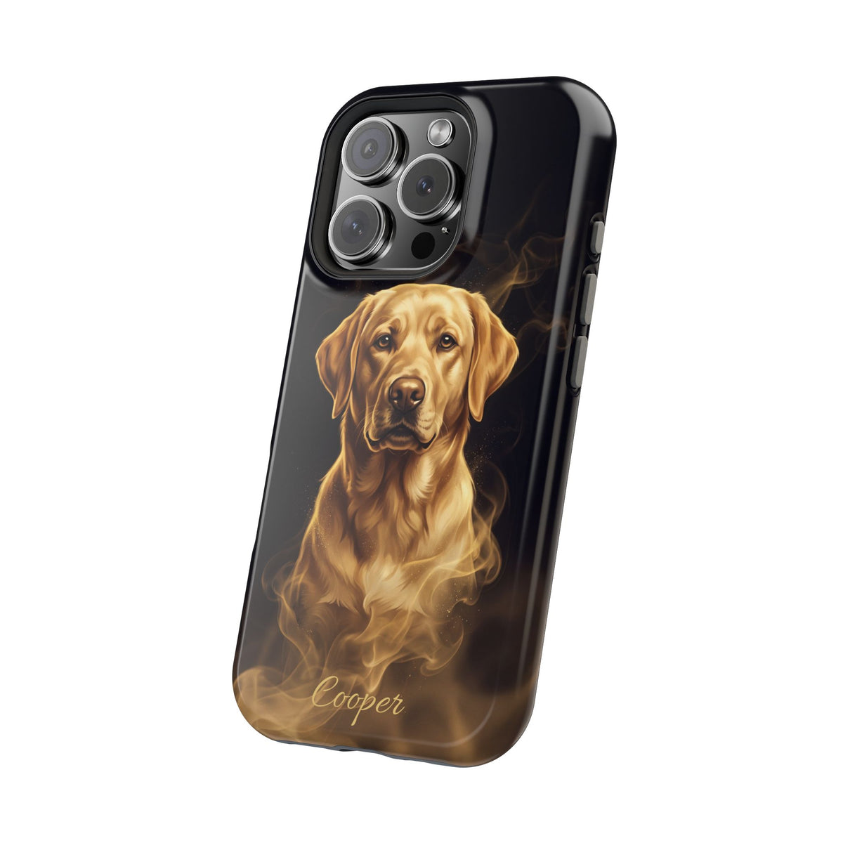 Personalized Gold Smoke Labrador Phone Case — Tough Magnetic Case with Wireless Charging