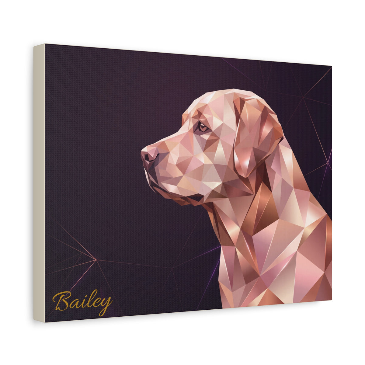 Labrador Personalized Canvas | Rose Gold Geometric Wall Art