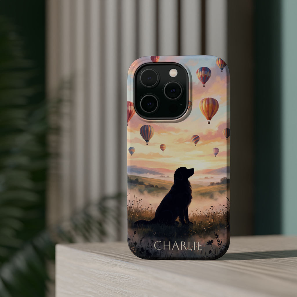 Personalized Golden Retriever Hot Air Balloon Phone Case — Wireless Charging Cover