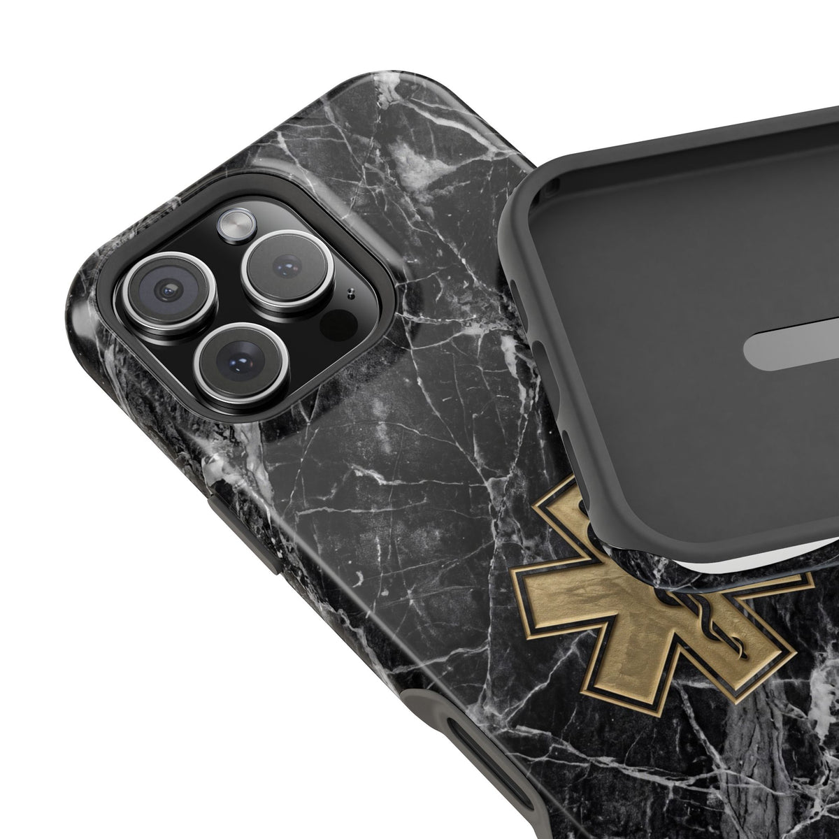 Paramedic/EMT Marble Phone Case — Magnetic Wireless Charging Cover