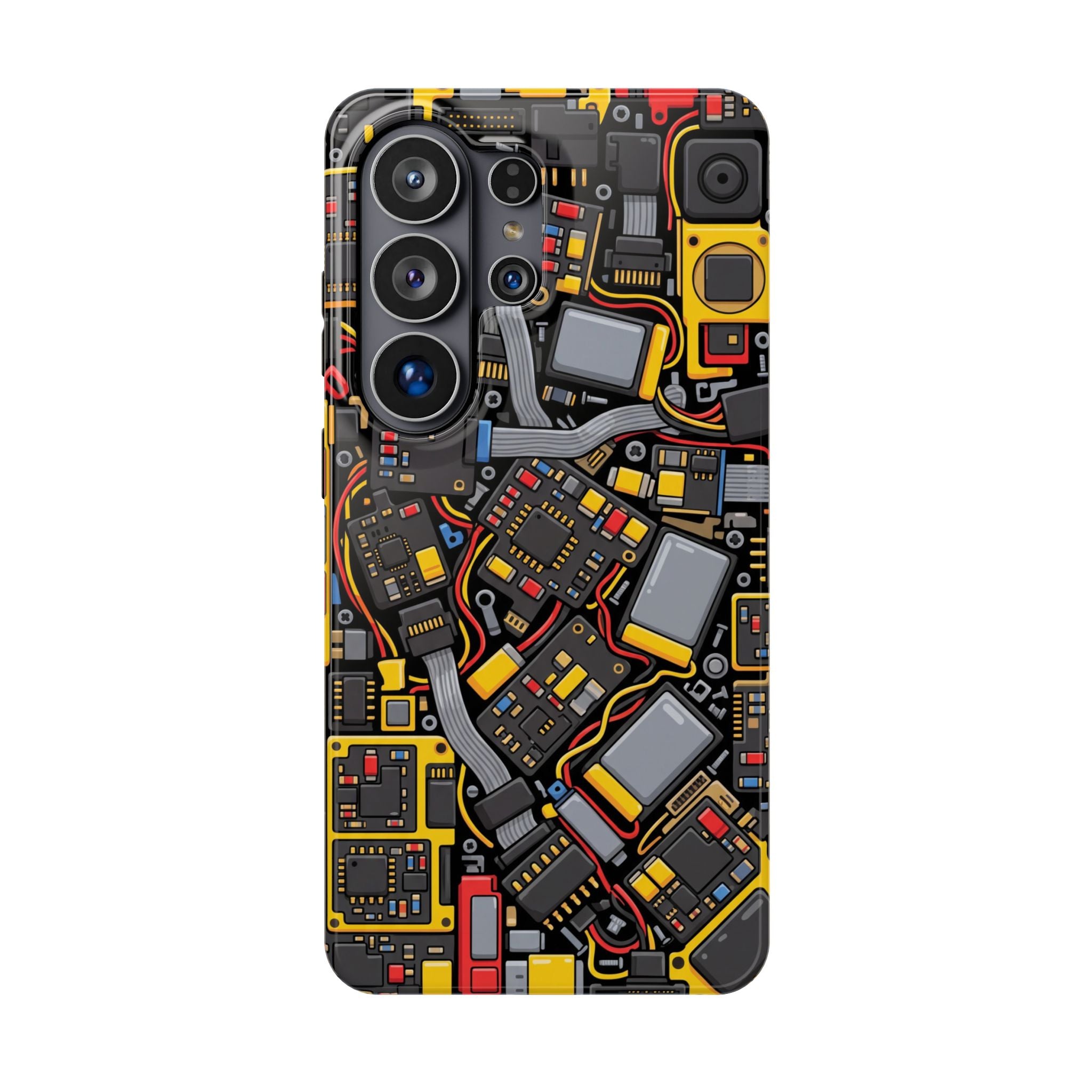 Voltage Board Phone Case — Yellow Circuit Wireless Charging Cover
