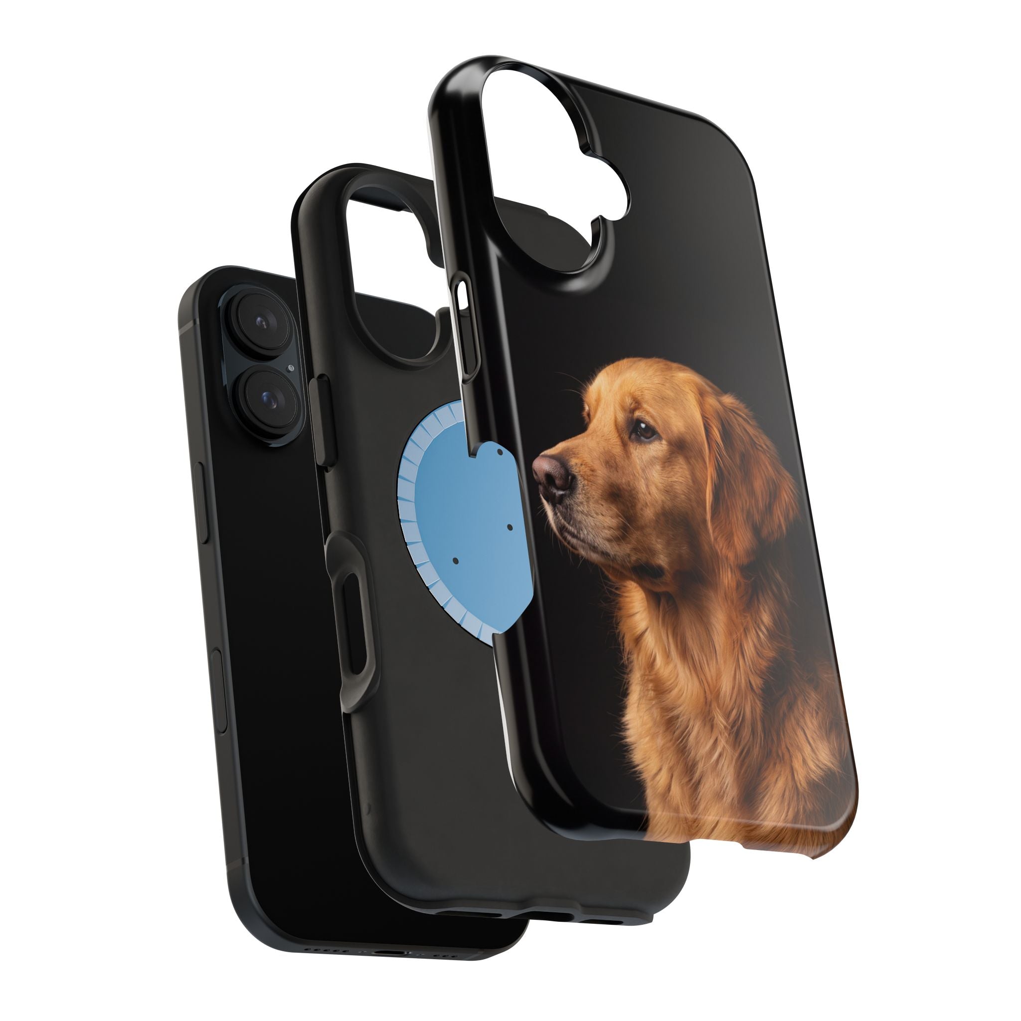 Golden Retriever Portrait Phone Case — Impact-Resistant Wireless Charging Cover