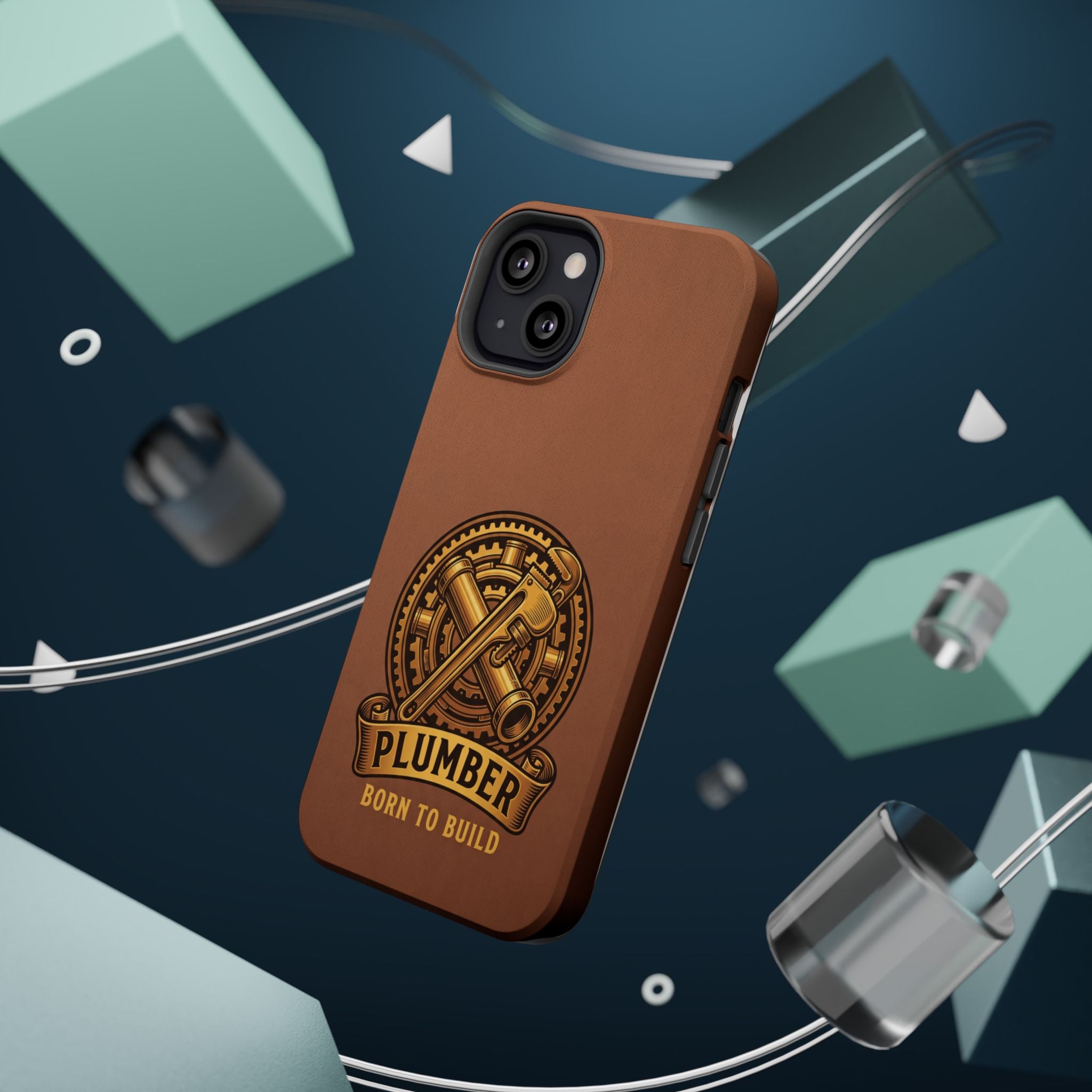 Plumber Born to Build Phone Case — Badge Wireless Charging Cover