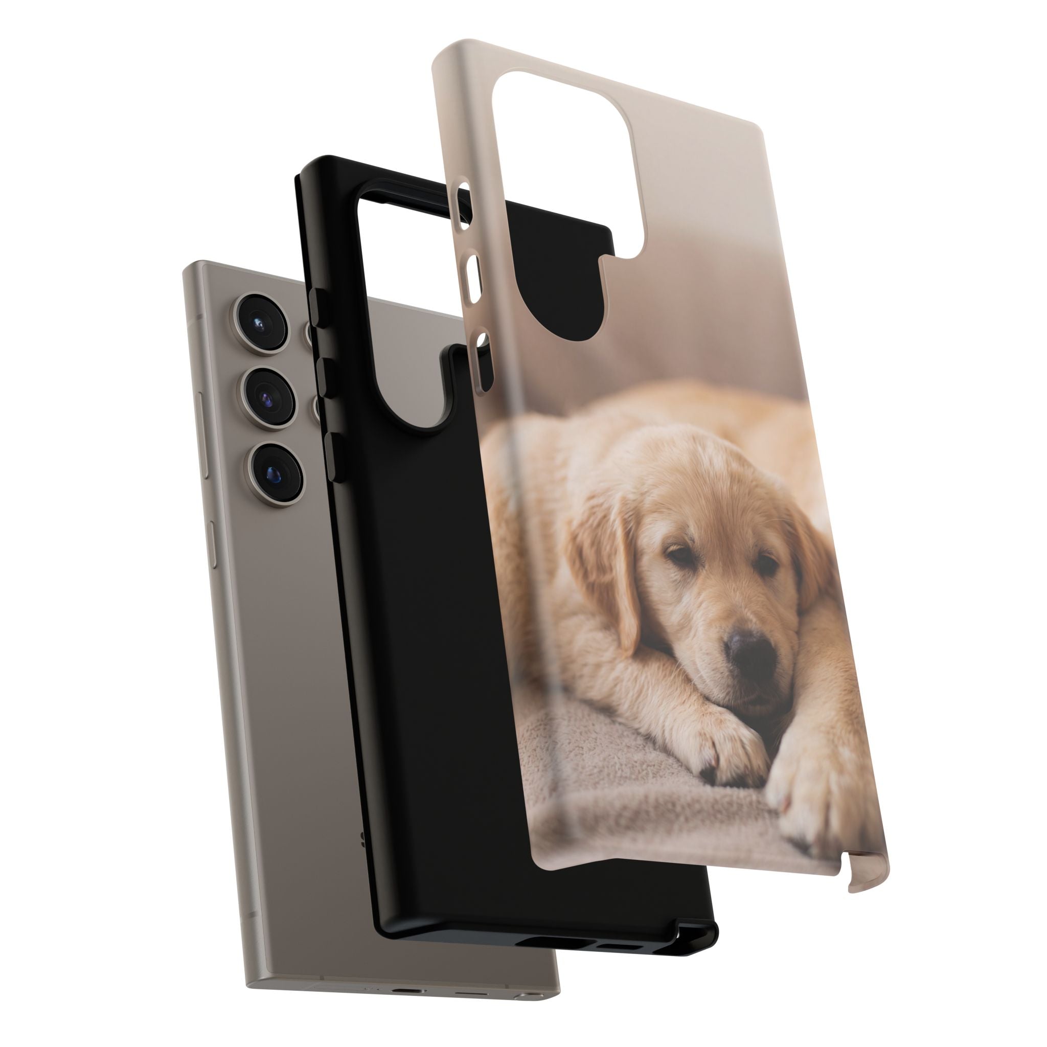 Sleepy Golden Retriever Puppy Phone Case | Cozy Cuddly Puppy Portrait | Samsung & iPhone