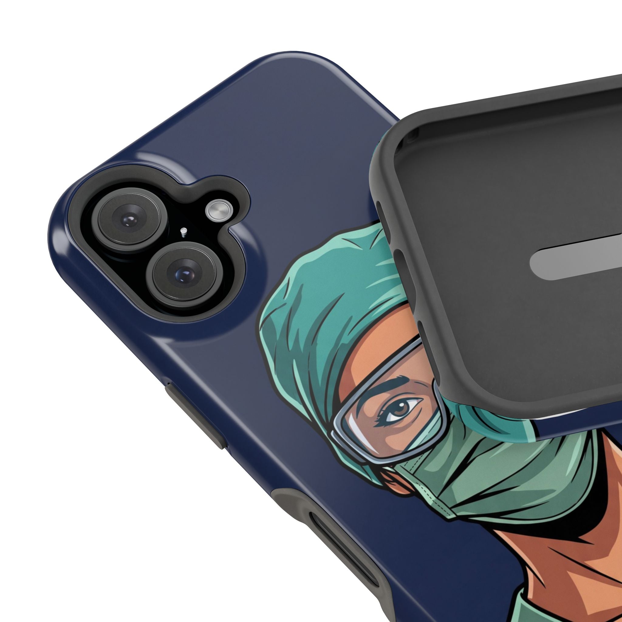 Bold Nurse Portrait Phone Case — Magnetic Wireless Charging Cover