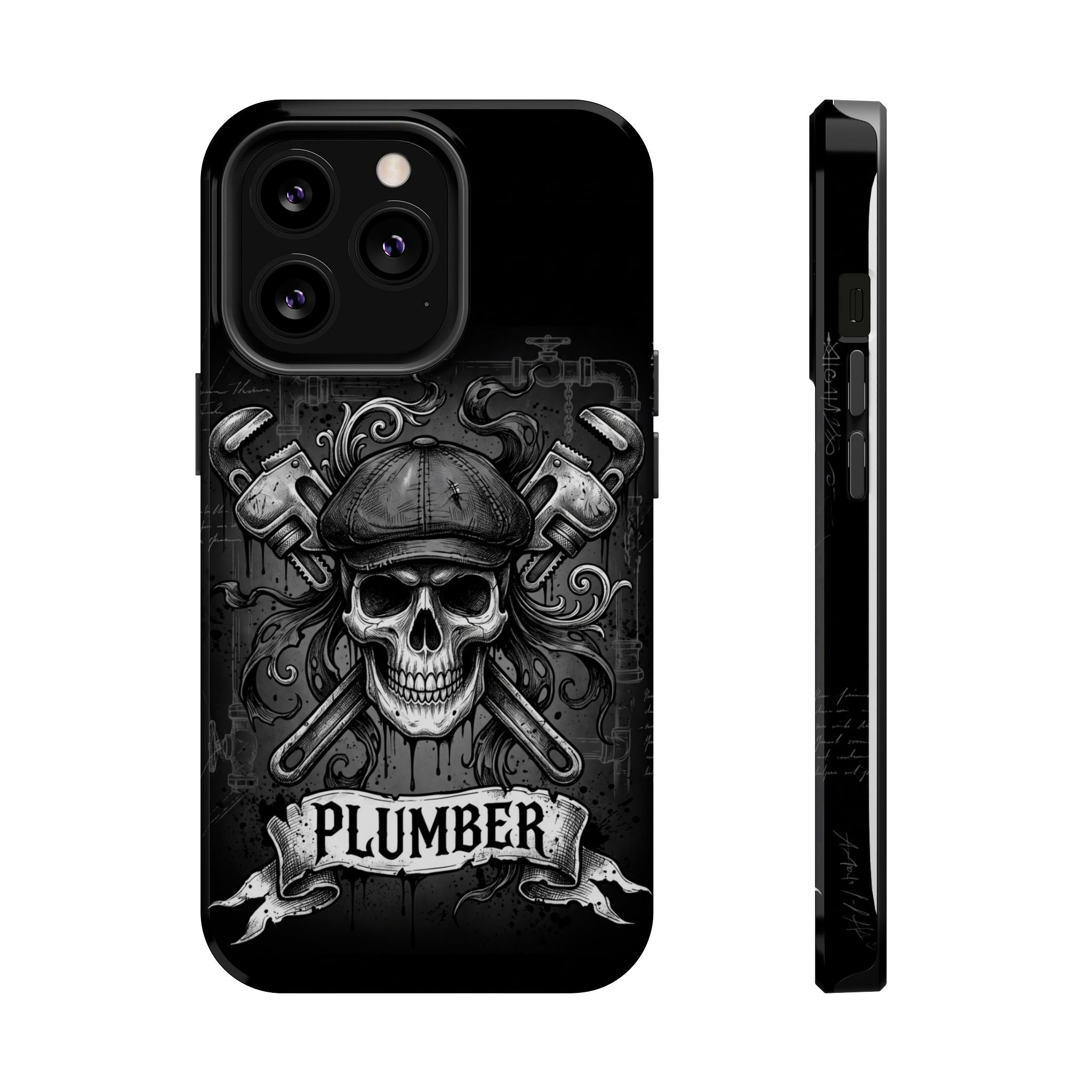 Skull & Wrenches Plumber Phone Case — Wireless Charging Cover