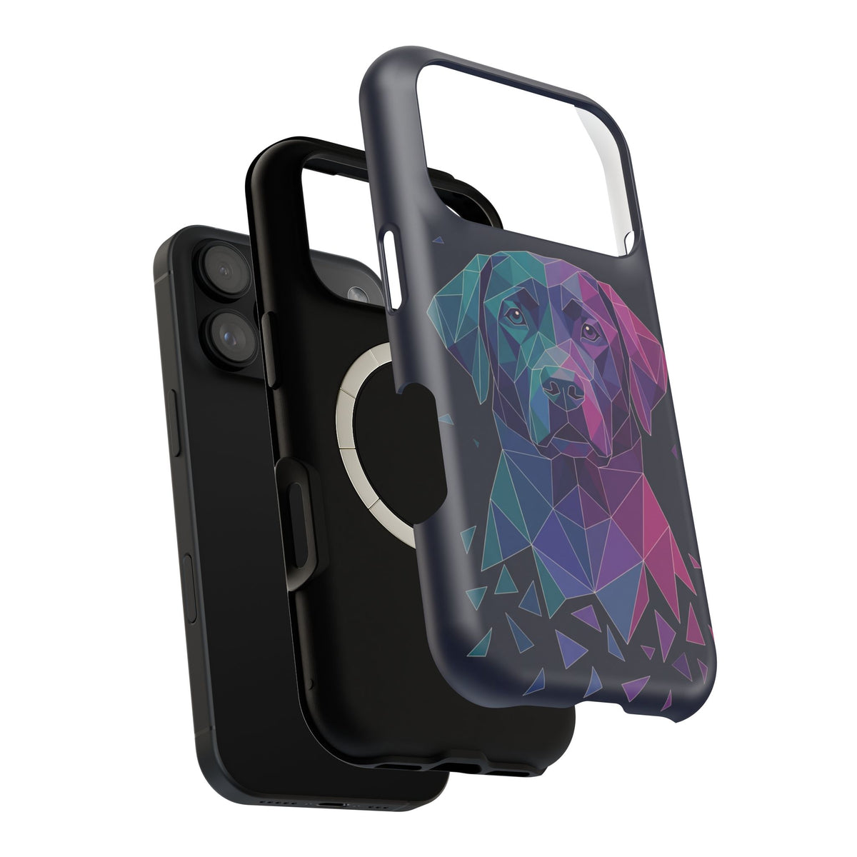 Geometric Labrador Phone Case — Tough Magnetic Case with Wireless Charging