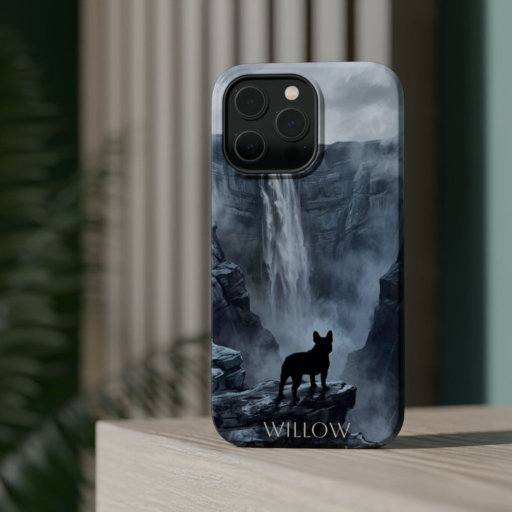 Personalized French Bulldog Misty Waterfall Phone Case — Wireless Charging Cover