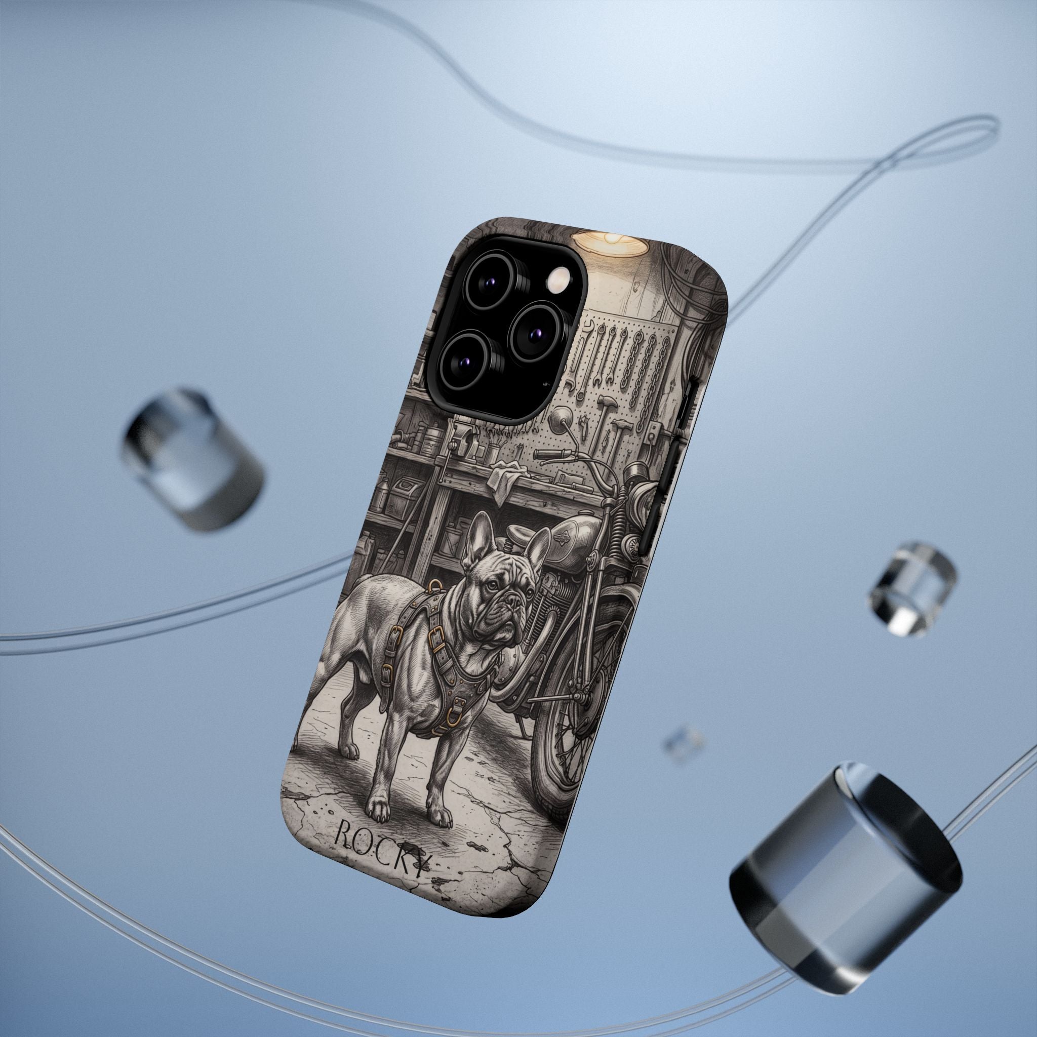 Personalized French Bulldog Vintage Street Phone Case — Wireless Charging Cover