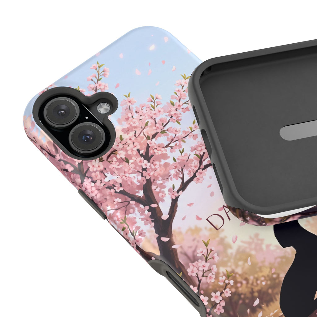 Personalized Dachshund Cherry Blossom Phone Case — Wireless Charging Cover