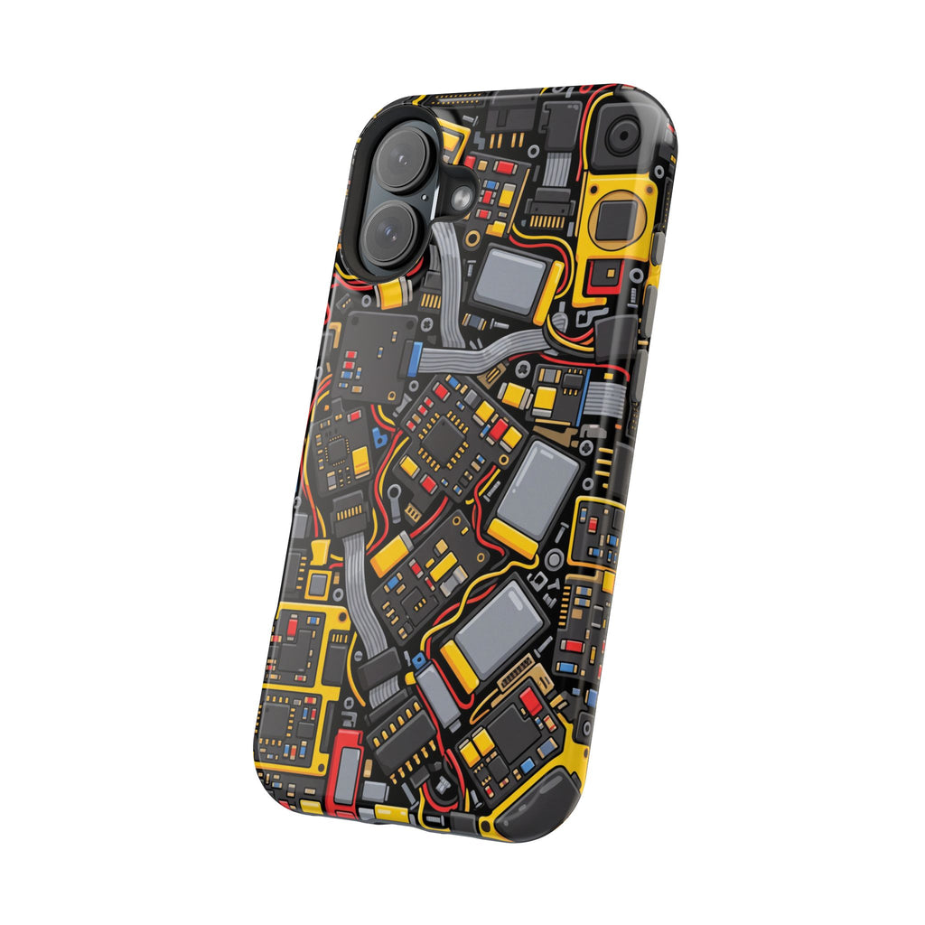 Voltage Board Phone Case — Yellow Circuit Wireless Charging Cover