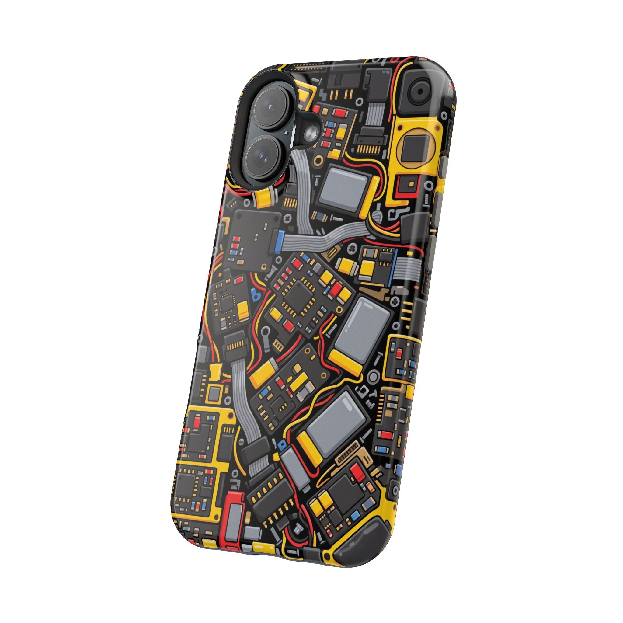 Voltage Board Phone Case — Yellow Circuit Wireless Charging Cover