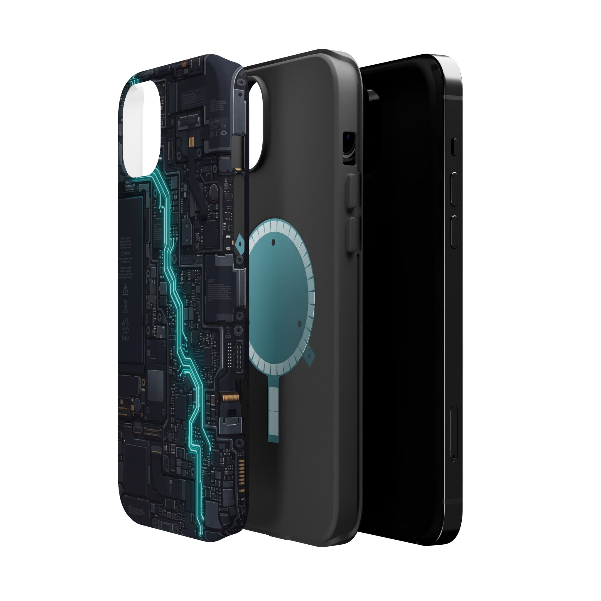 Cyan Bolt Electrician Phone Case — Electric Circuit Wireless Charging Cover