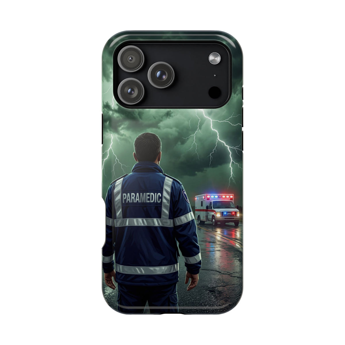Paramedic Green Storm Phone Case — Magnetic Wireless Charging Cover