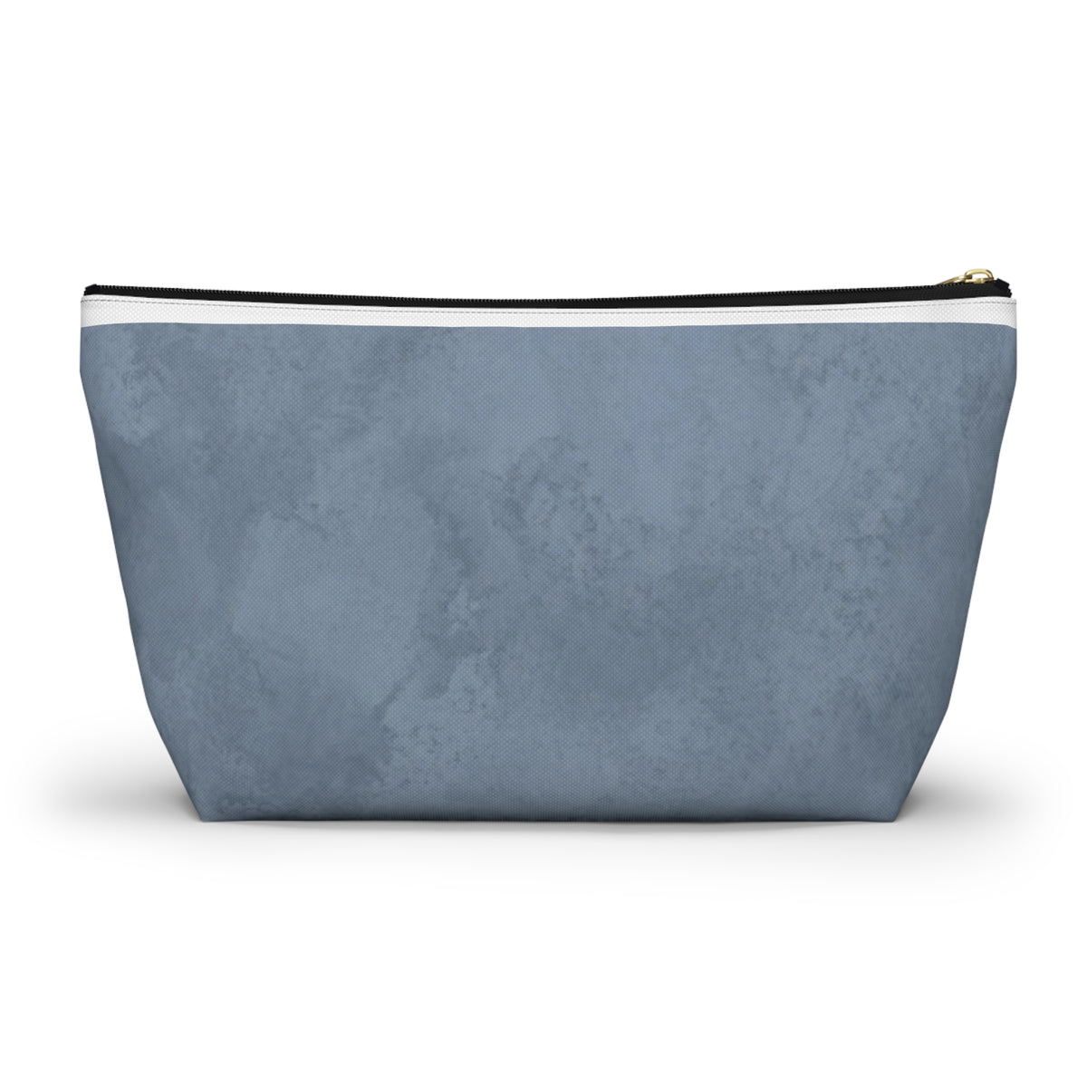 RN Floral Caduceus Dusty Blue Accessory Pouch — T-Bottom Zipper Bag