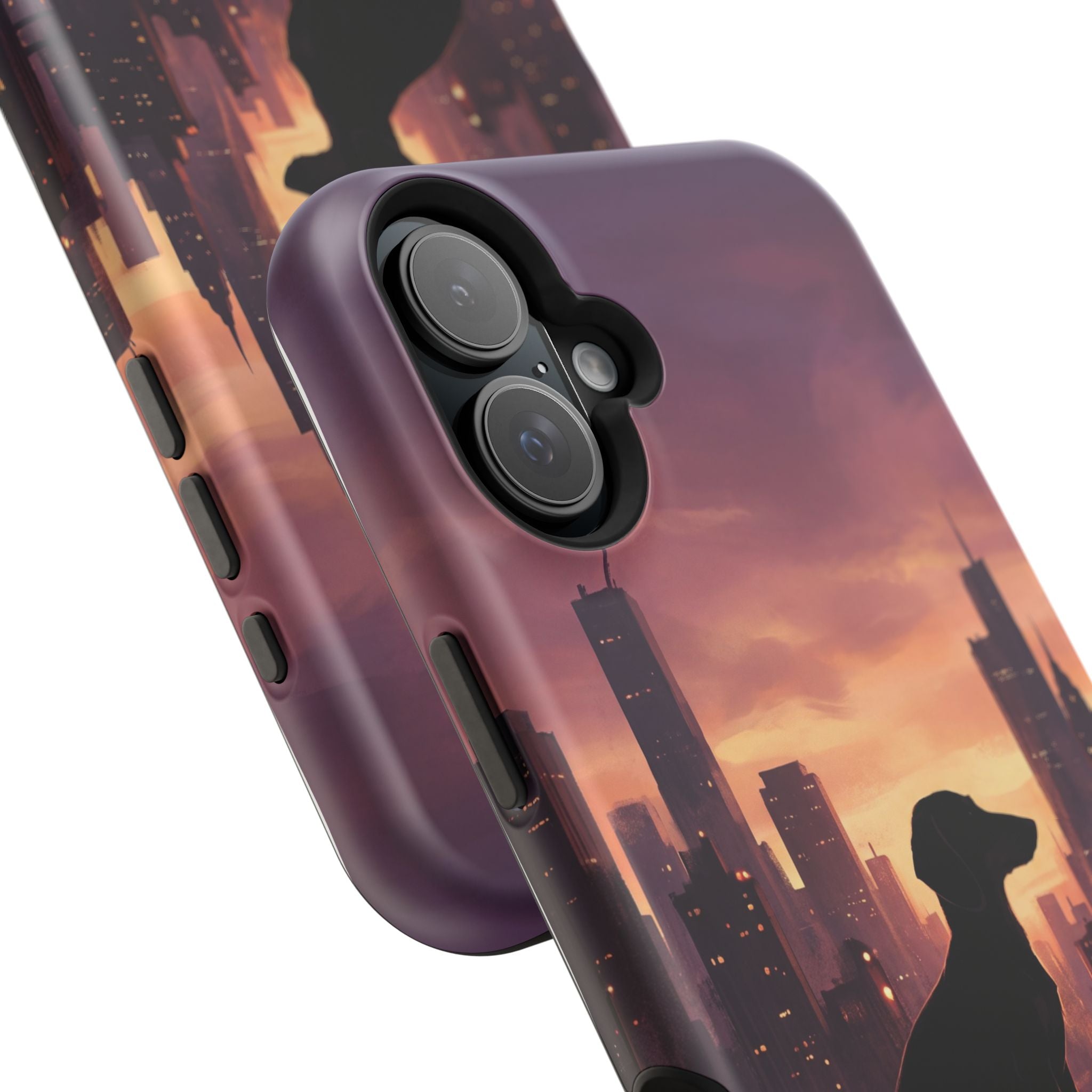 Personalized Dachshund City Skyline Phone Case — Wireless Charging Cover
