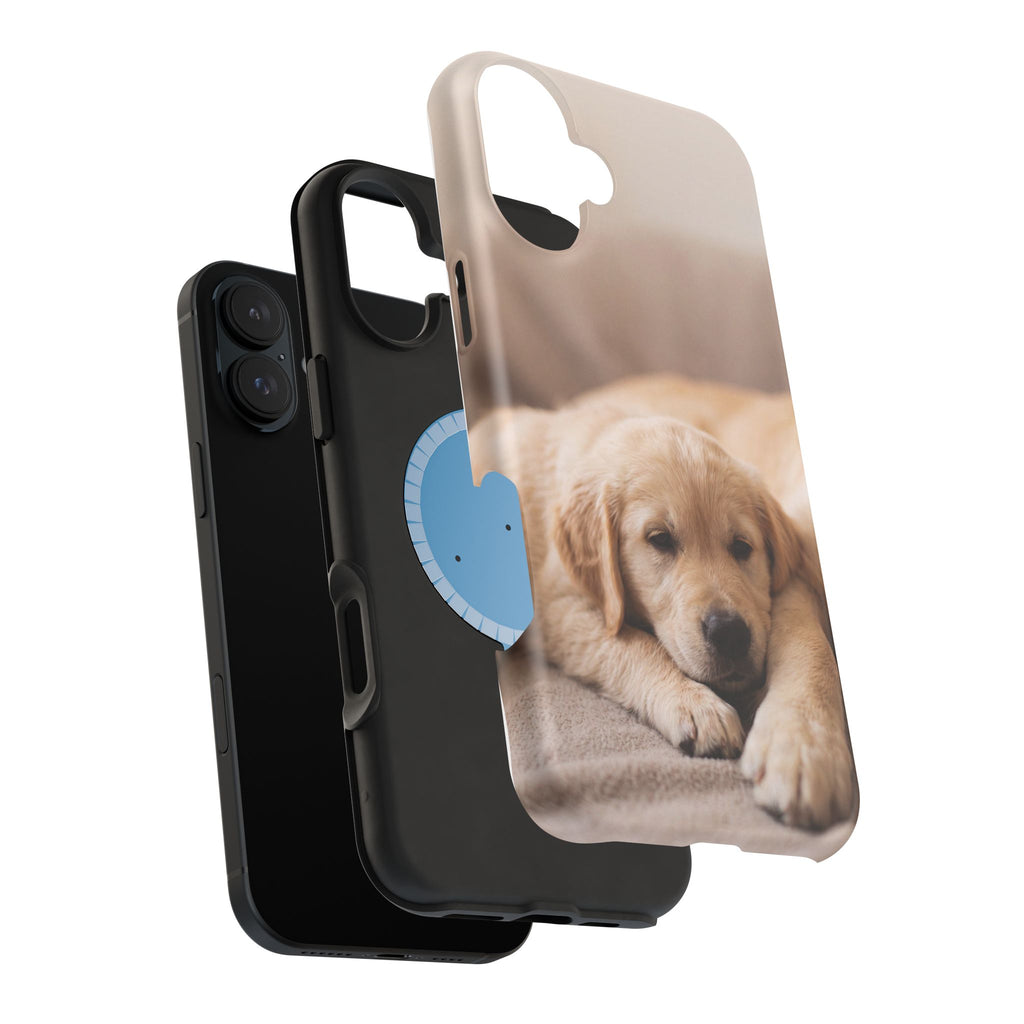 Golden Retriever Puppy Phone Case — Impact-Resistant Wireless Charging Cover