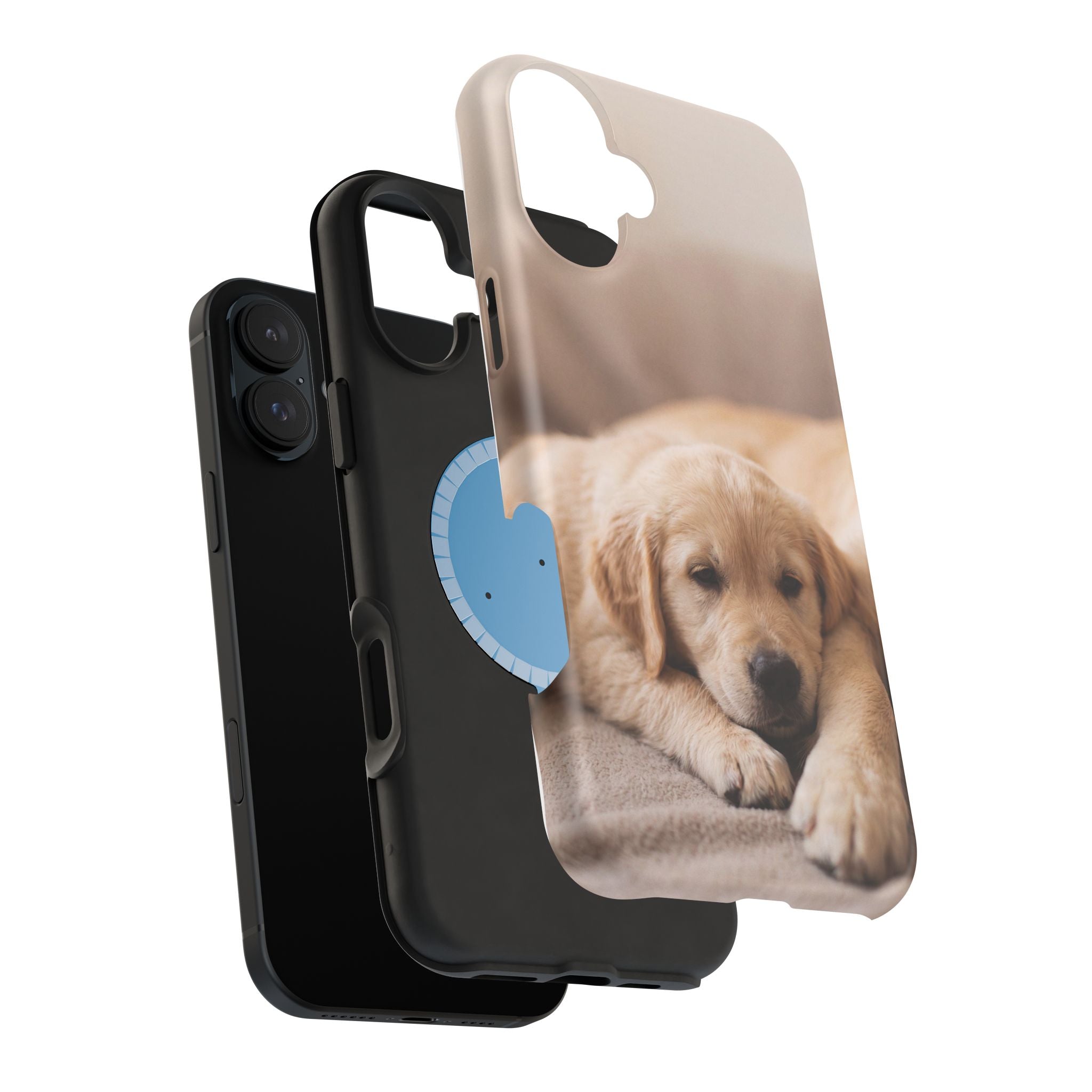 Golden Retriever Puppy Phone Case — Impact-Resistant Wireless Charging Cover