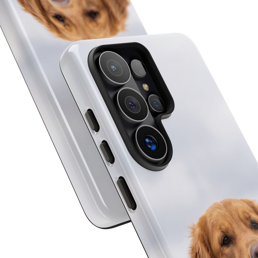 Golden Retriever Portrait Phone Case | Happy Dog Photo on Soft Sky Background | Samsung & iPhone
