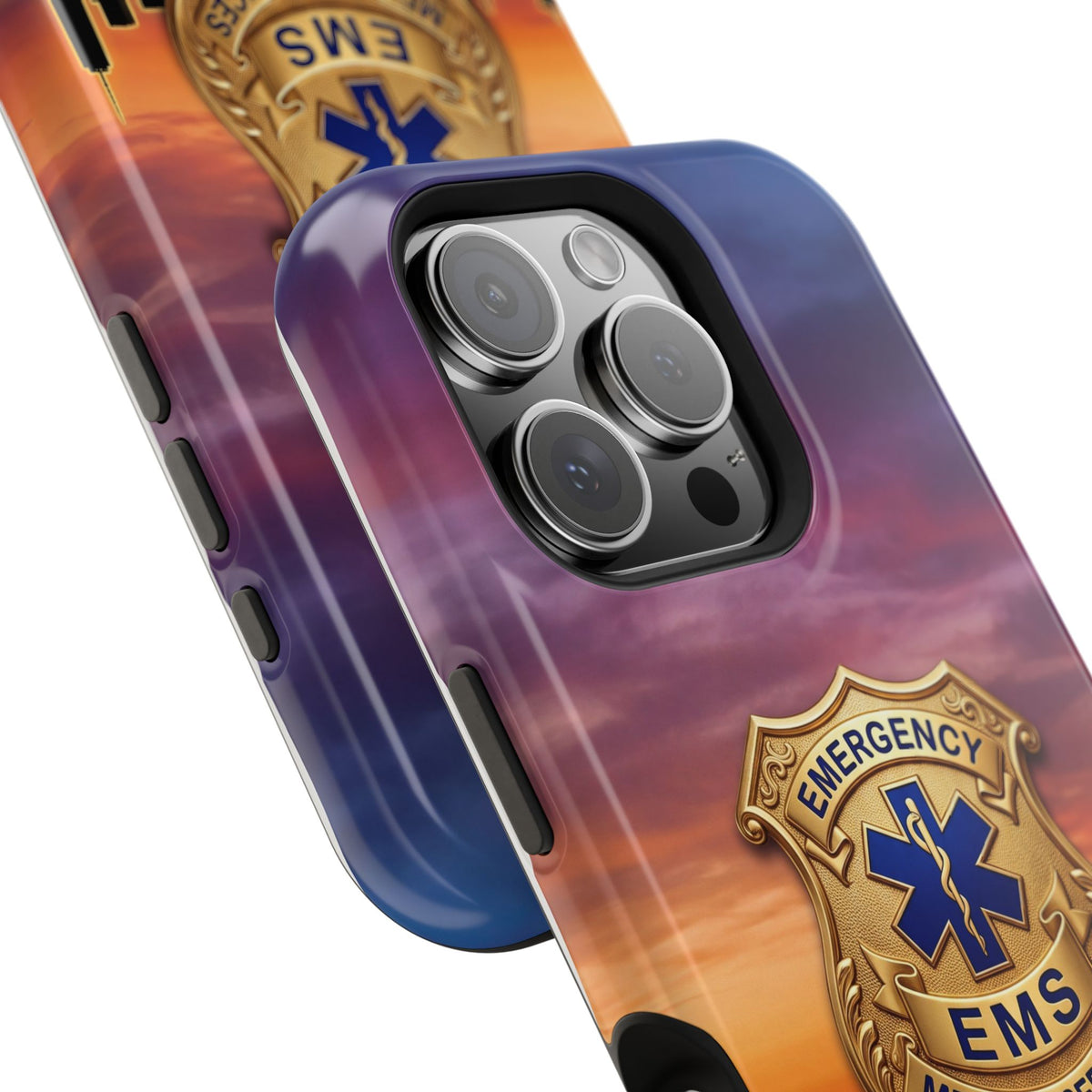 EMS Badge Sunset Skyline Phone Case — Magnetic Wireless Charging Cover