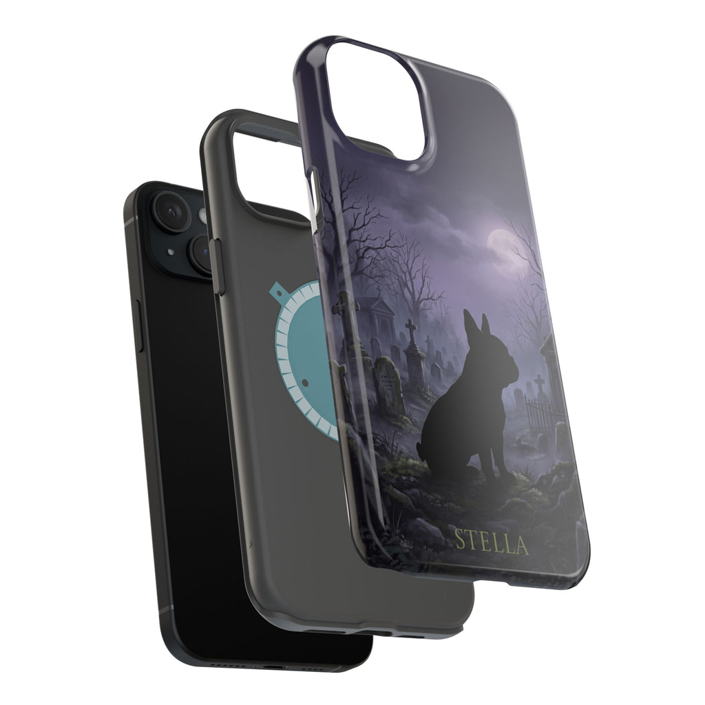 Personalized French Bulldog Moonlit Graveyard Phone Case — Wireless Charging Cover