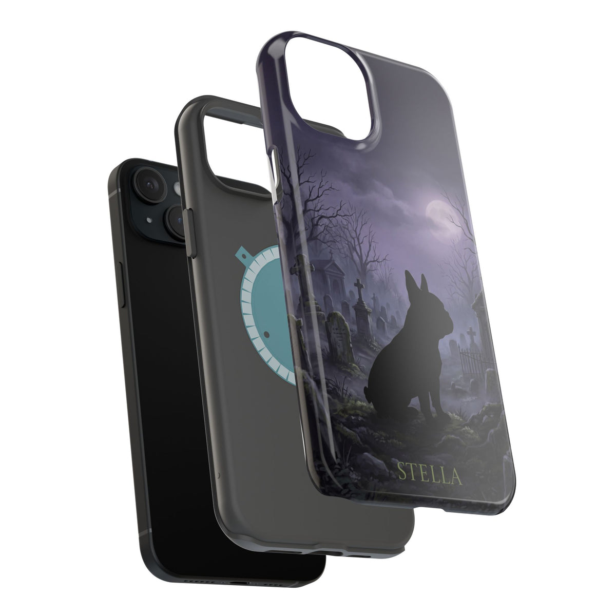 Personalized French Bulldog Moonlit Graveyard Phone Case — Wireless Charging Cover