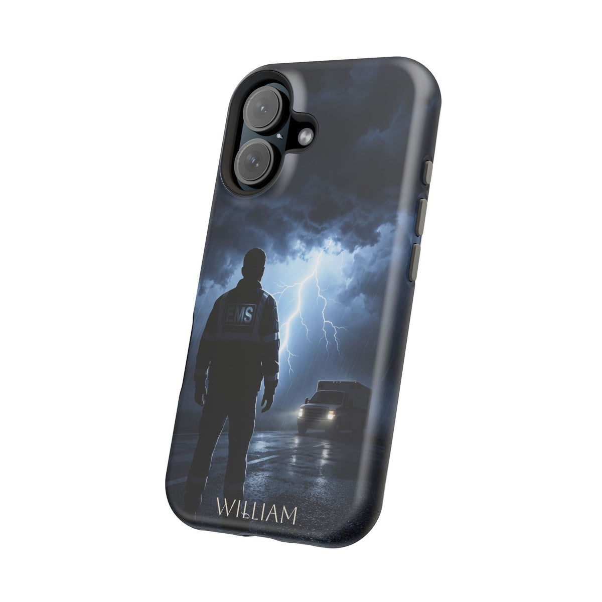 Personalized Lightning Storm EMS Phone Case — Wireless Charging Cover