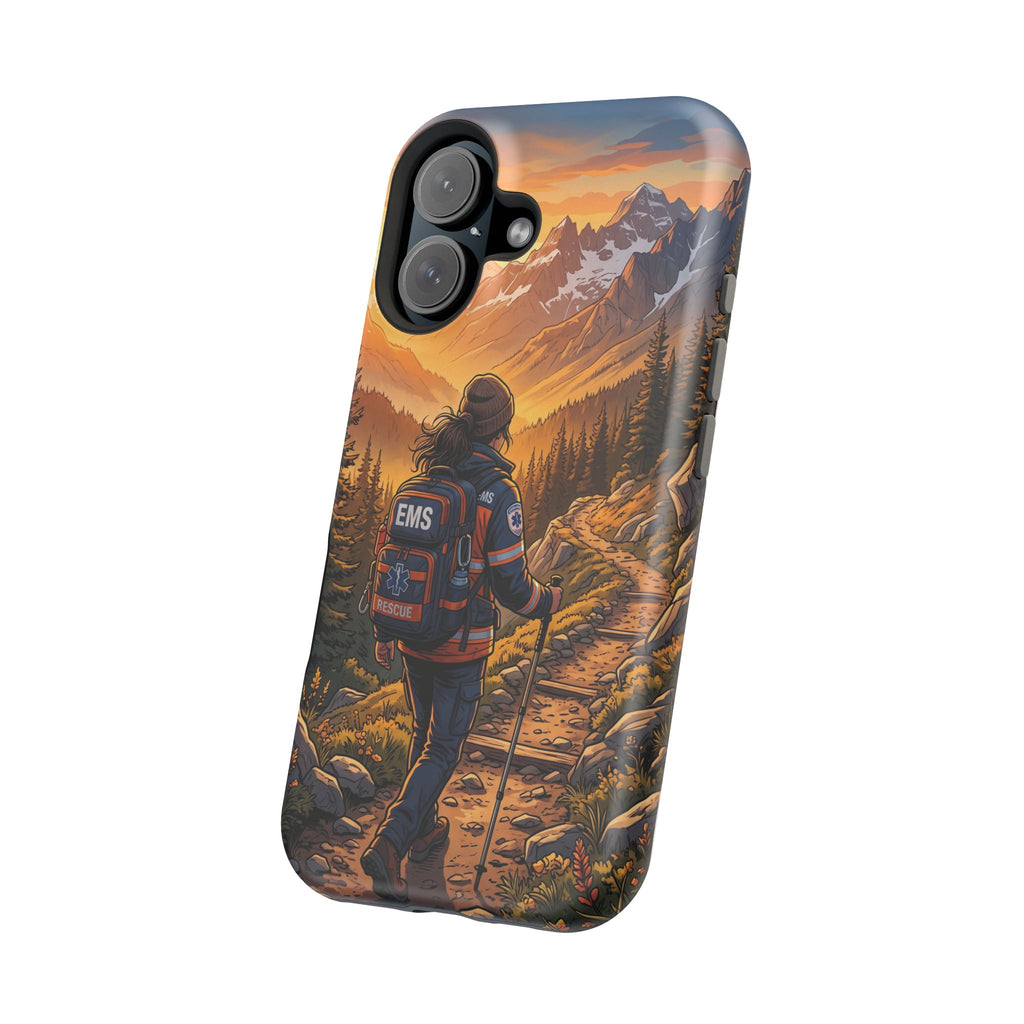 Paramedic/EMT Mountain Phone Case — Magnetic Wireless Charging Cover