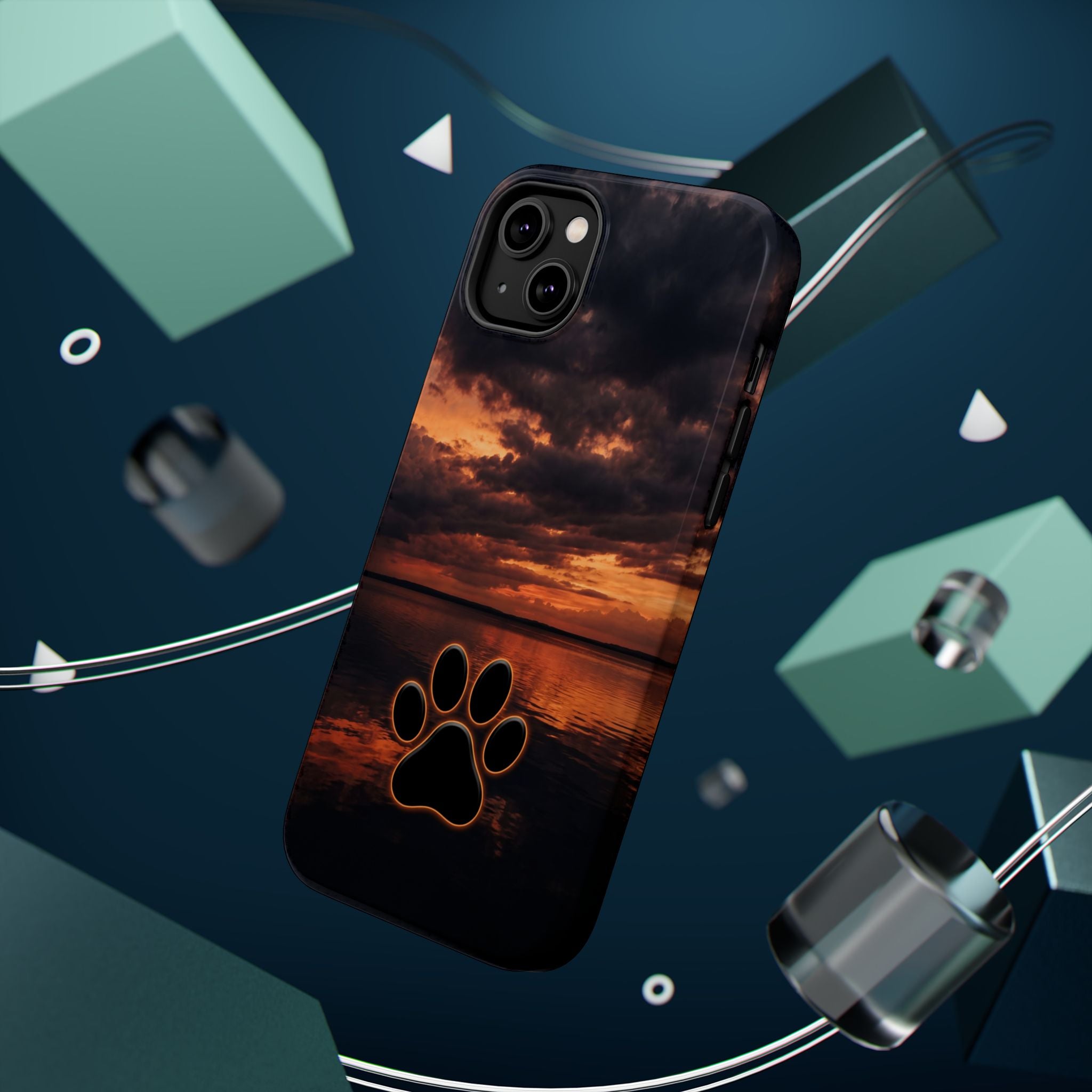 Paw Sunset Magnetic Impact-Resistant Phone Case for iPhone and Samsung Galaxy series