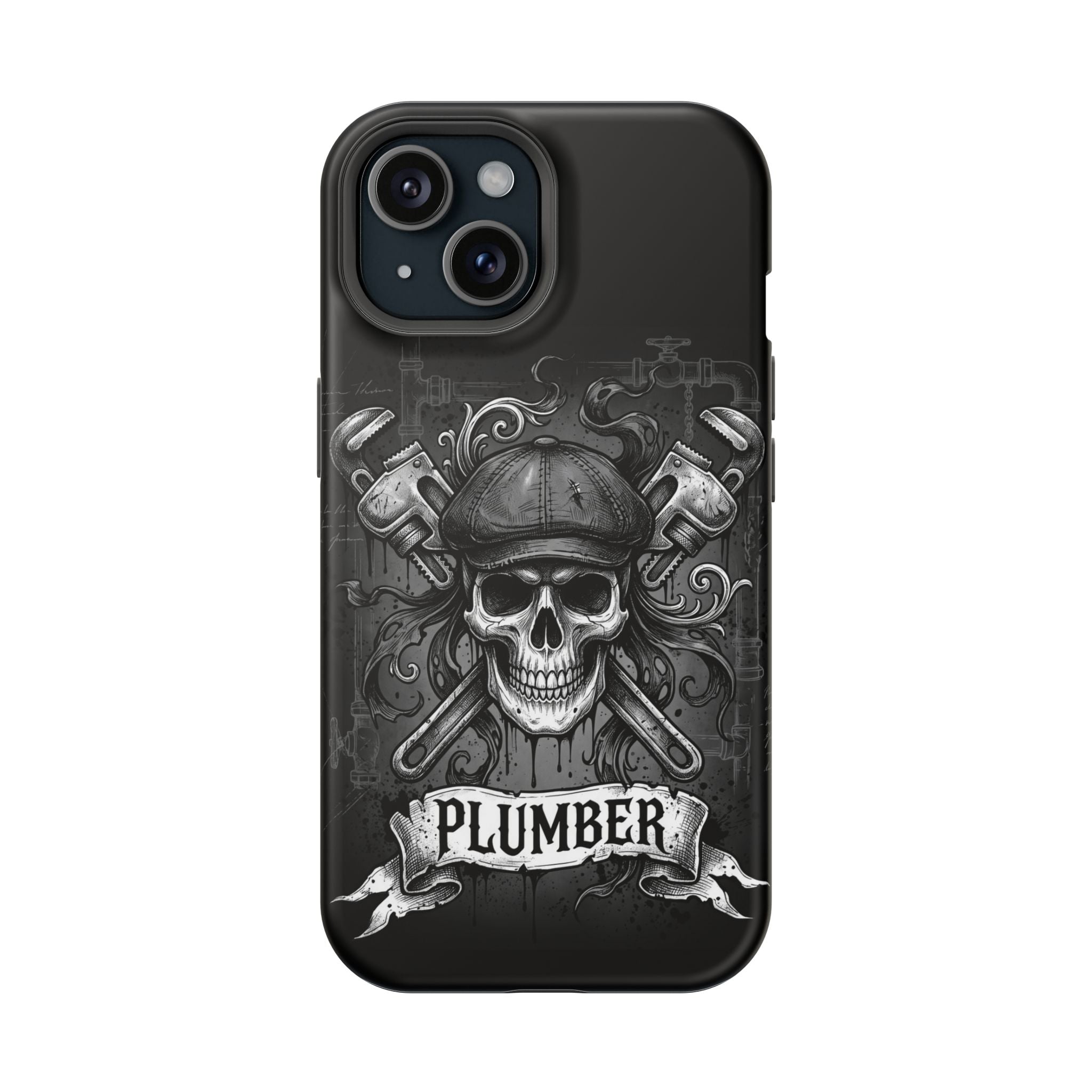 Skull & Wrenches Plumber Phone Case — Wireless Charging Cover