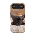 Sleepy French Bulldog Phone Case — Impact-Resistant Wireless Charging Cover