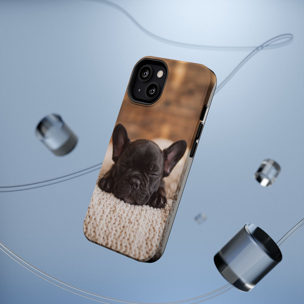 Sleepy French Bulldog Phone Case — Impact-Resistant Wireless Charging Cover
