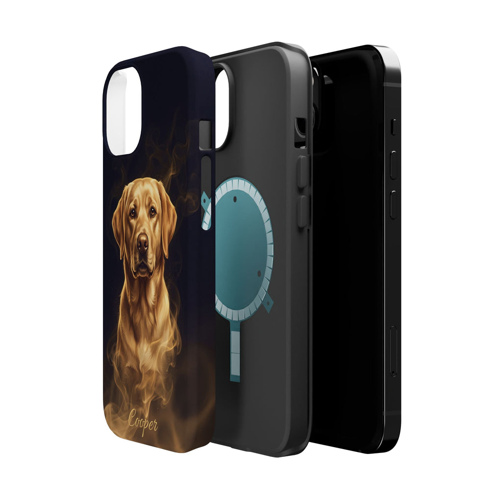 Personalized Gold Smoke Labrador Phone Case — Tough Magnetic Case with Wireless Charging