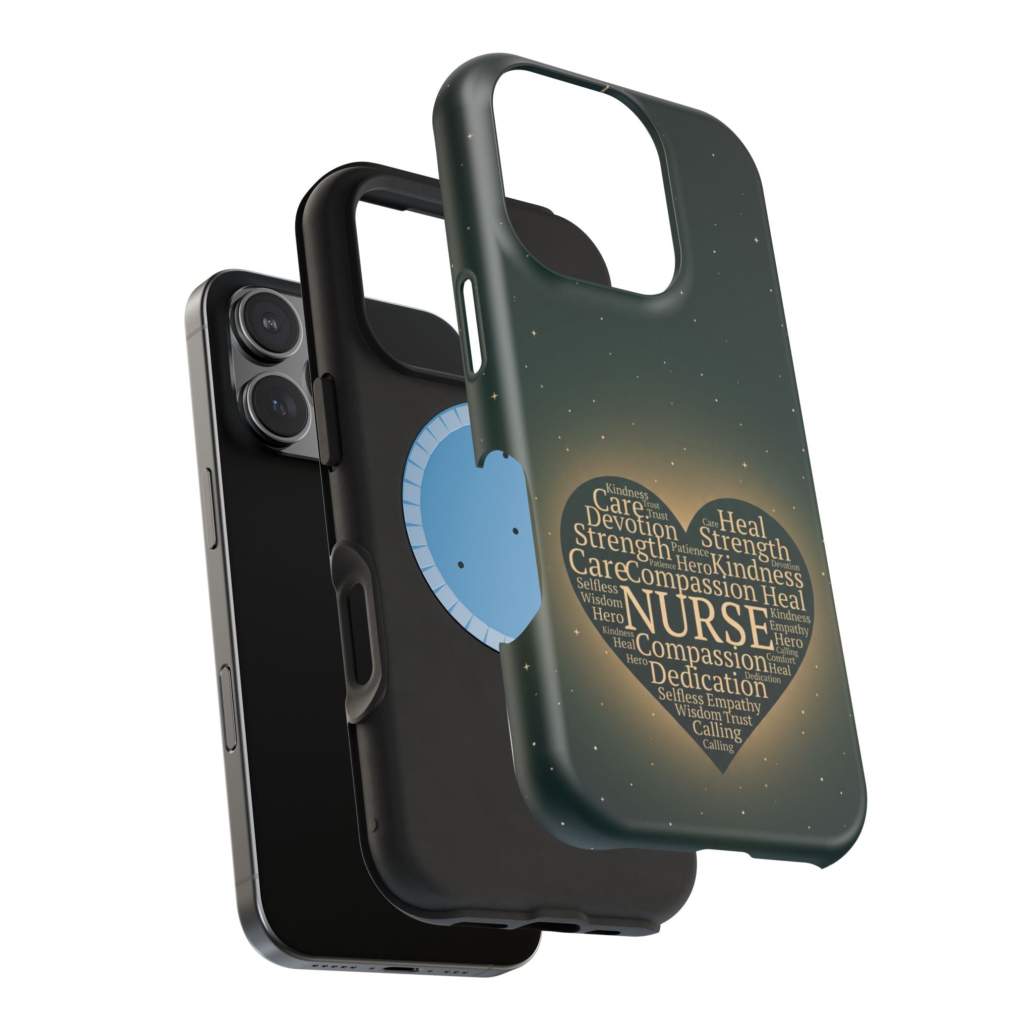 Nurse Heart Word and Art Phone Case — Impact-Resistant Wireless Charging Cover