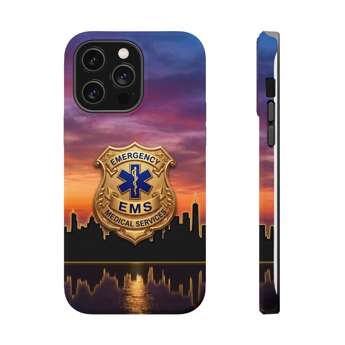 EMS Badge Sunset Skyline Phone Case — Magnetic Wireless Charging Cover