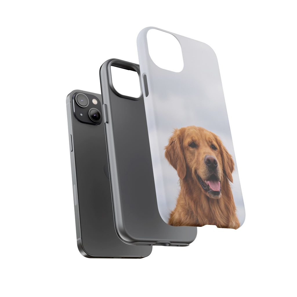 Golden Retriever Portrait Phone Case | Happy Dog Photo on Soft Sky Background | Samsung & iPhone