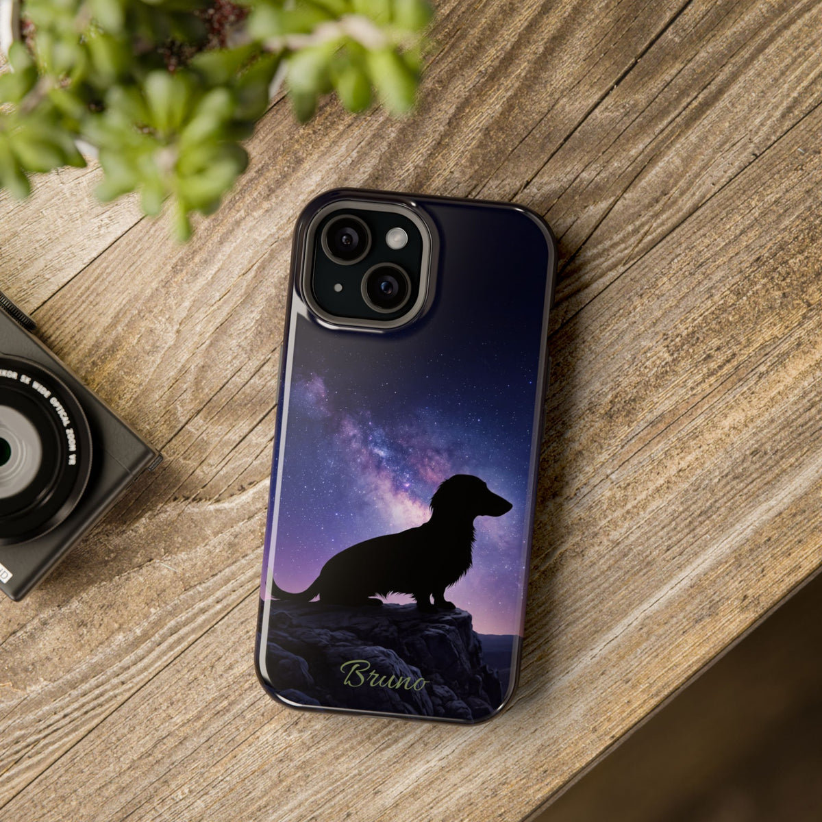 Personalized Dachshund Starry Night Phone Case — Wireless Charging Cover