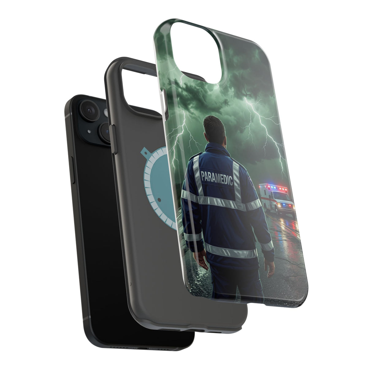 Paramedic Green Storm Phone Case — Magnetic Wireless Charging Cover