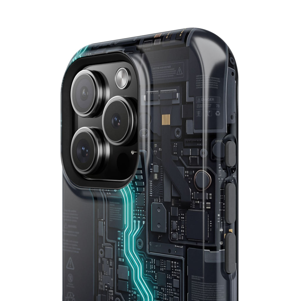 Cyan Bolt Electrician Phone Case — Electric Circuit Wireless Charging Cover