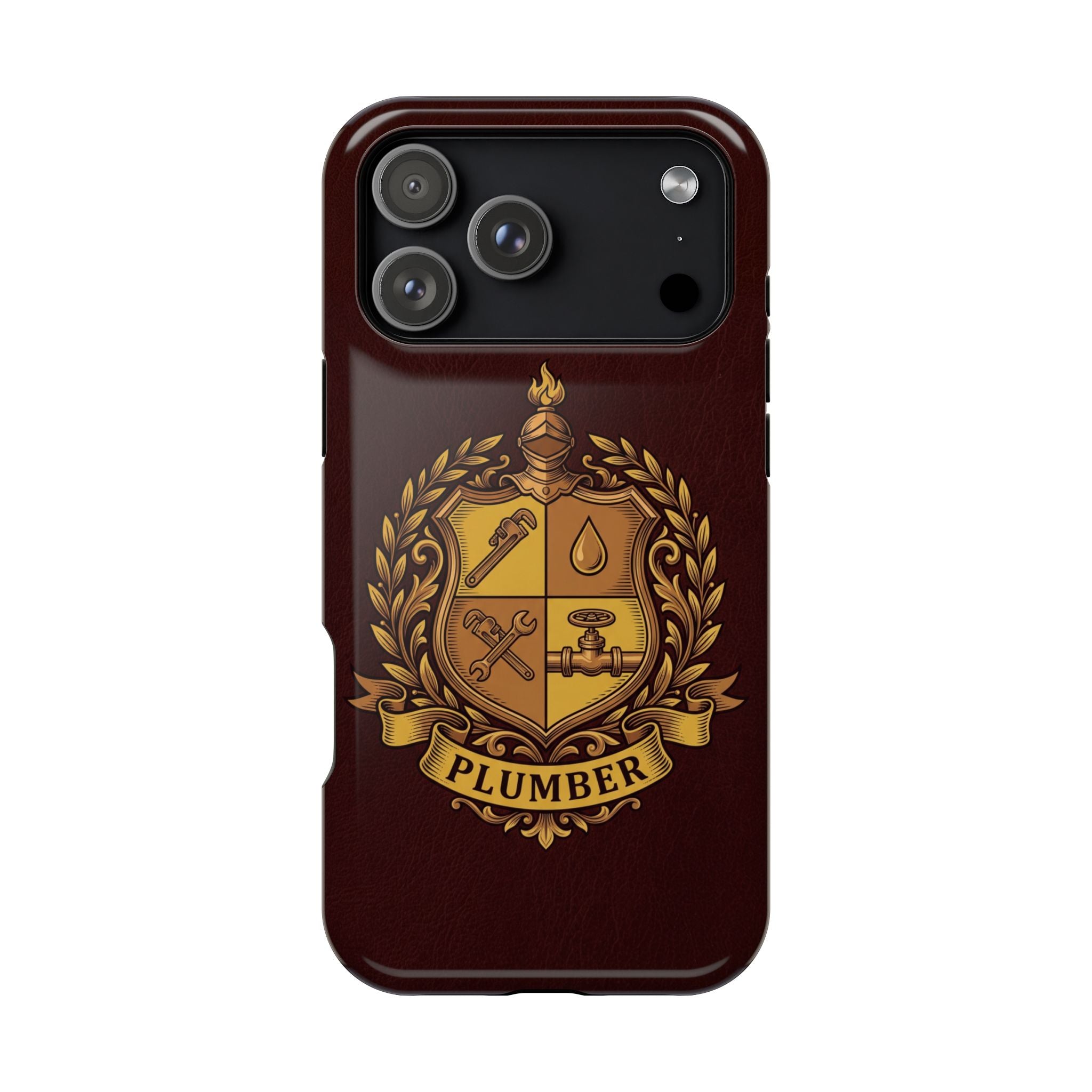 Plumber Crest Phone Case — Heraldic Shield Wireless Charging Cover