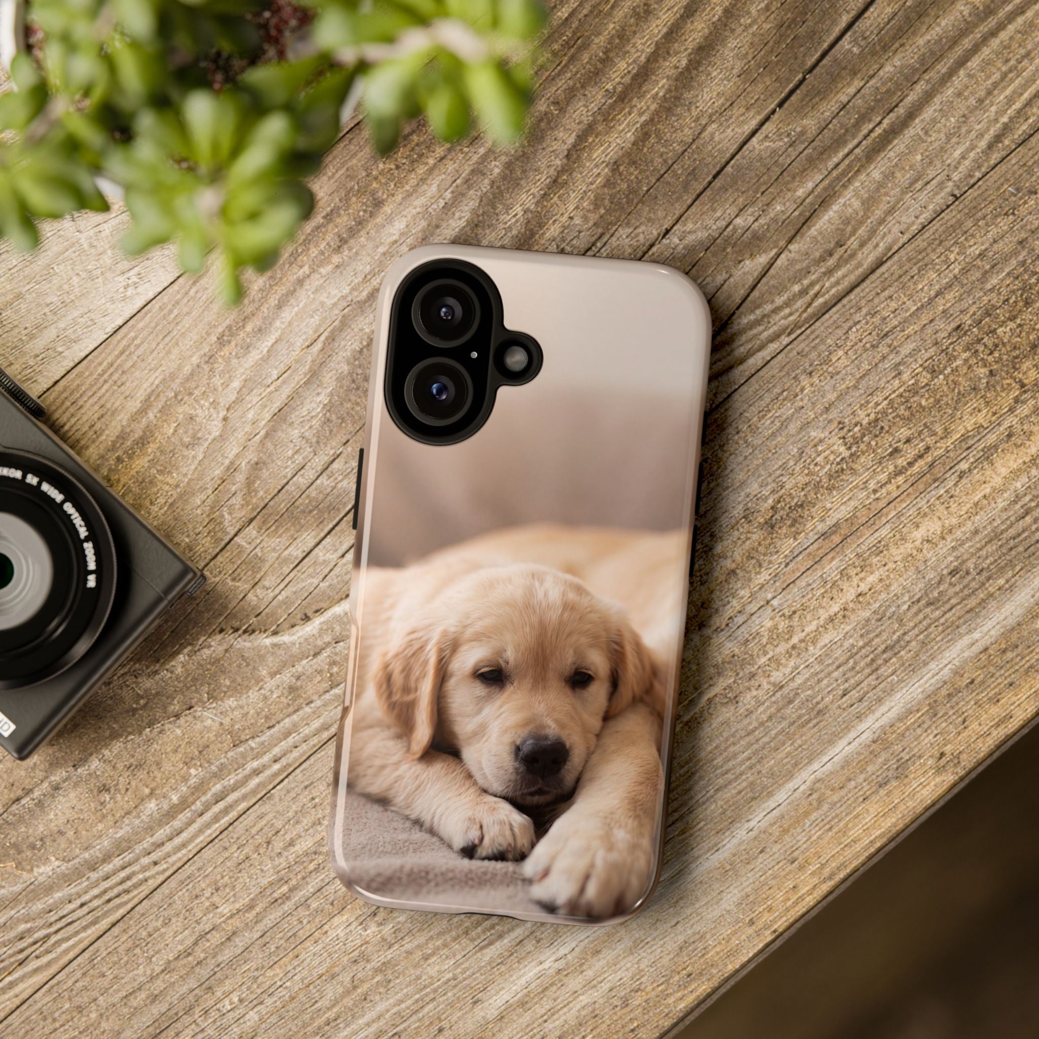Sleepy Golden Retriever Puppy Phone Case | Cozy Cuddly Puppy Portrait | Samsung & iPhone